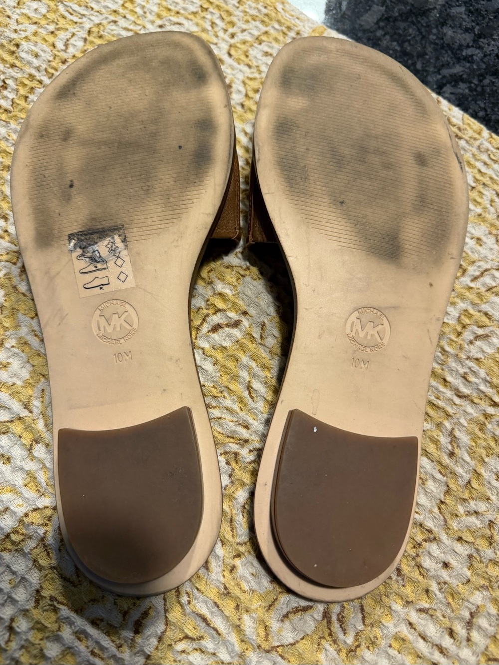 Michael Kors Brown MK Logo Slide Sandals for Women - Picture 2 of 3